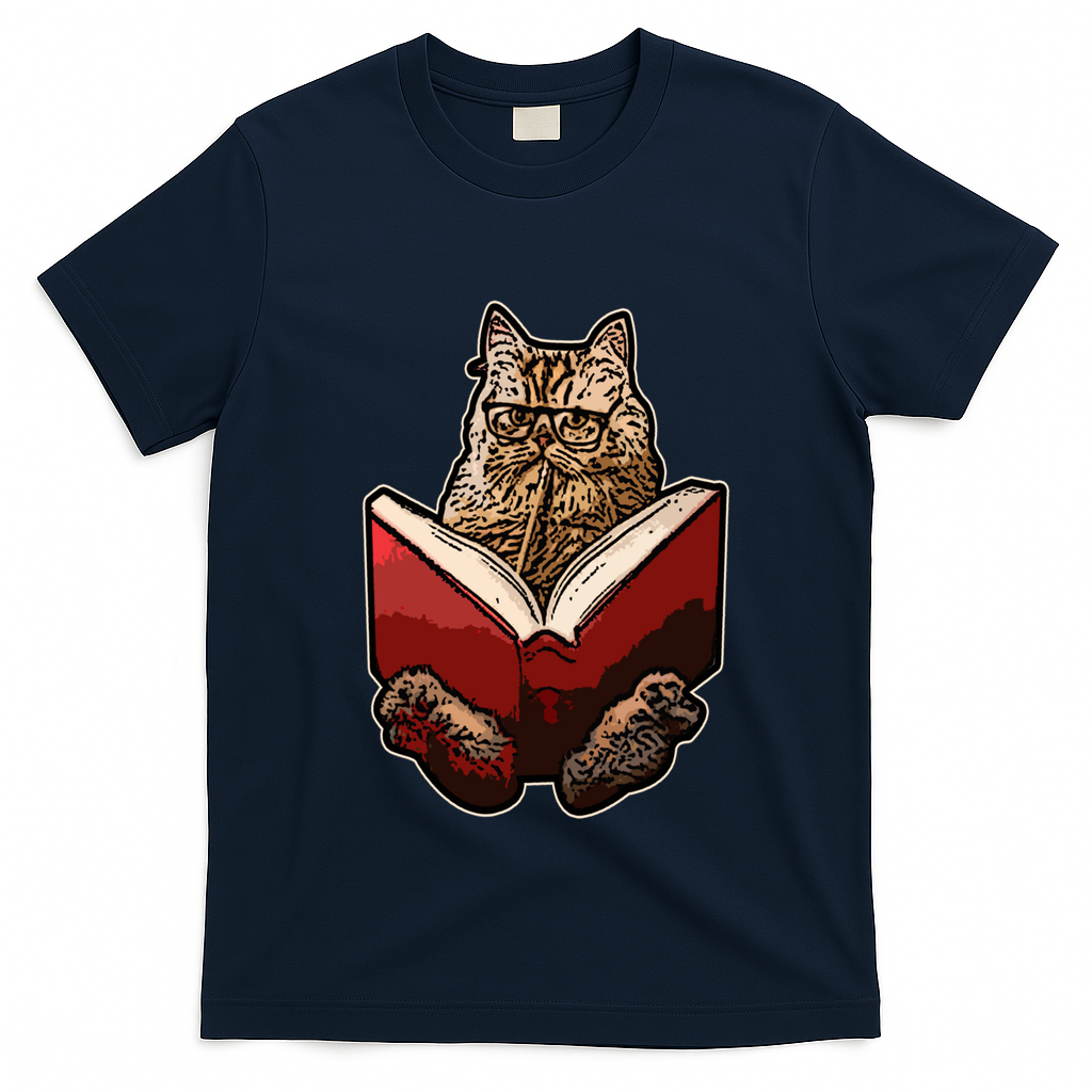 Lucky Cats Reading Books Kitty Dance Meow Funny Pet Animal Gift T-Shirt