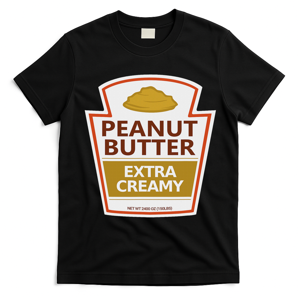 Lazy Costume S Peanut Butter Extra Creamy For Halloween T-Shirt - Black