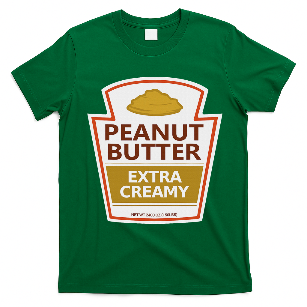 Lazy Costume S Peanut Butter Extra Creamy For Halloween T-Shirt - Irish Green