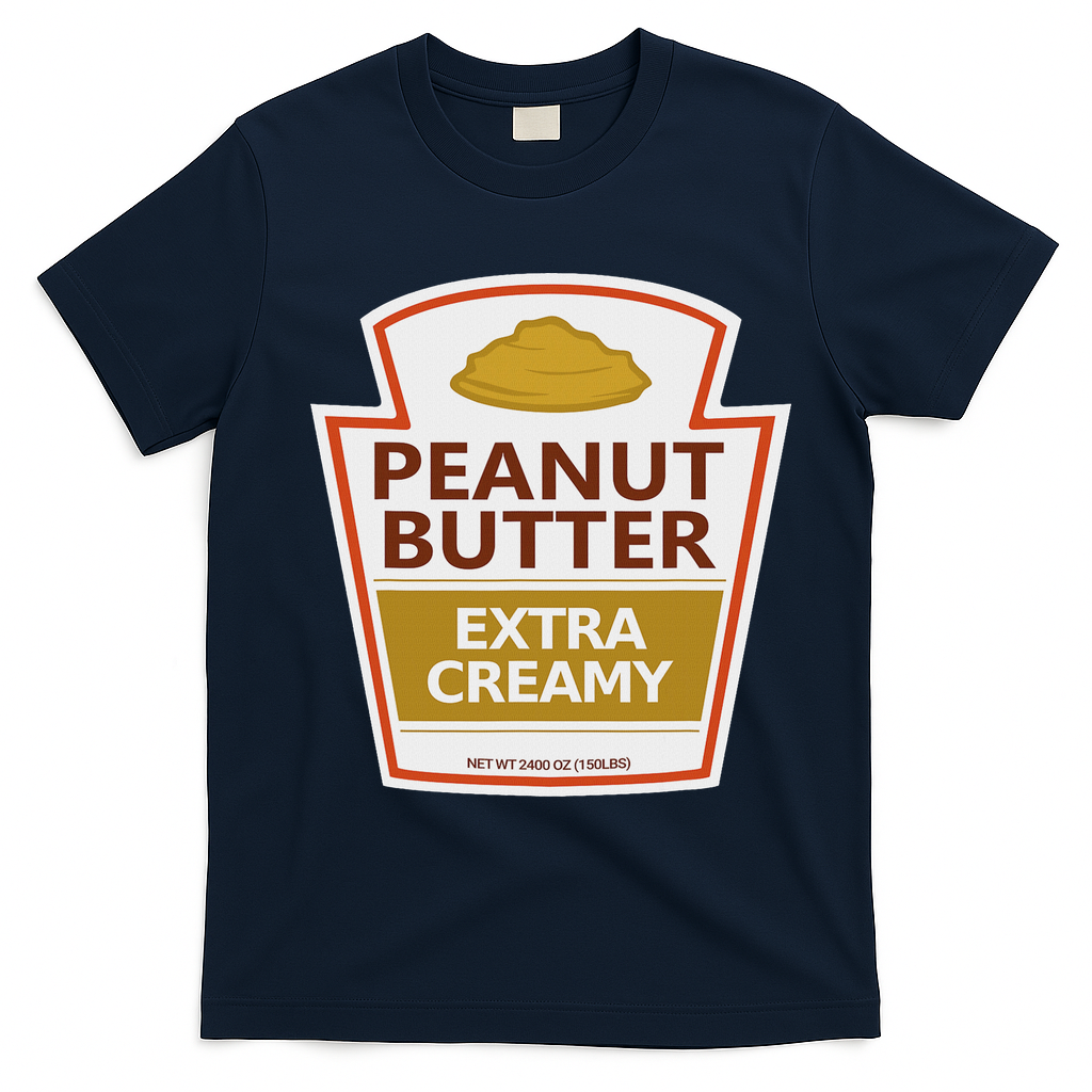 Lazy Costume S Peanut Butter Extra Creamy For Halloween T-Shirt - Navy Blue