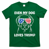 Labrador Dog Flag Sunglasses Even My Dog Loves Trump 2024 T-Shirt - Irish Green