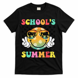 Last Day Of School Smile Teacher Schools Out For Summer T-Shirt - Black