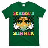 Last Day Of School Smile Teacher Schools Out For Summer T-Shirt - Green