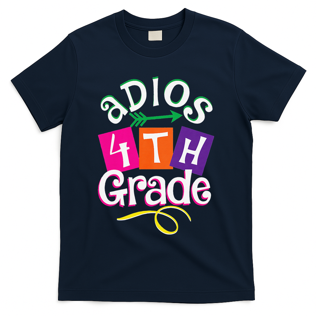 Last Day Of School Adios 4th Grade Graduation Premium T-Shirt - Navy