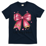 Last Day Of School Coquette Bow Teachers Graduatio T-Shirt - Navy