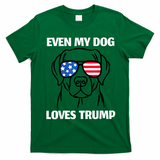 Labrador Dog Sunglasses Usa Flag Even My Dog Loves Trump T-Shirt - Irish Green