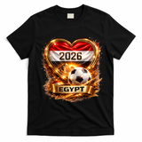 Love Egypt 2026 Heart Soccer Fan T-Shirt - Black