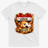 Love Egypt 2026 Heart Soccer Fan T-Shirt - White