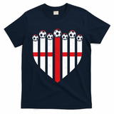 Love England Soccer Flag Fan T-Shirt - Navy Blue