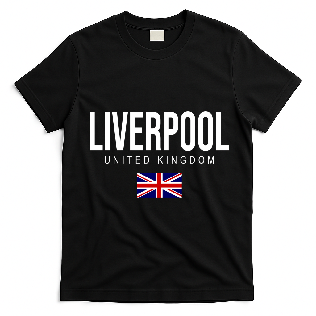 Liverpool England United Kingdom T-Shirt - Black