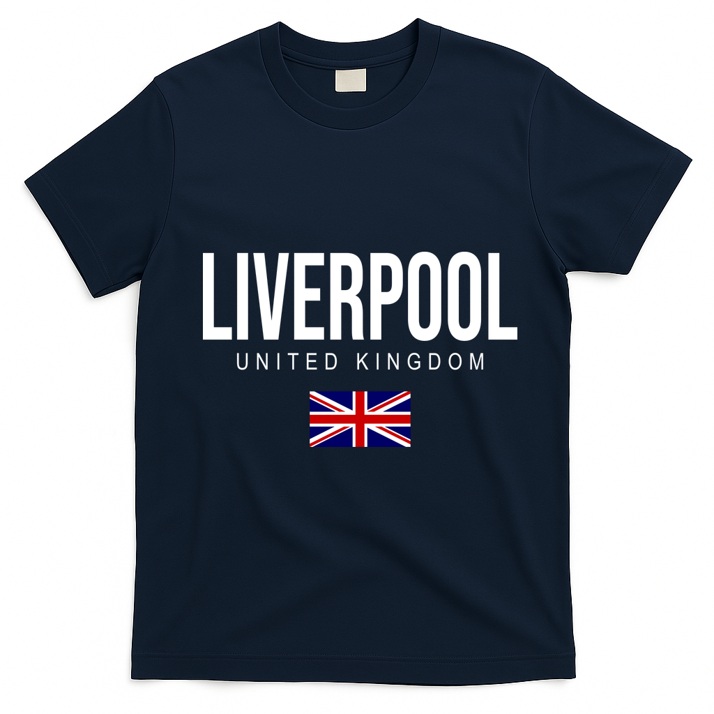 Liverpool England United Kingdom T-Shirt - Navy Blue