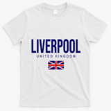Liverpool England United Kingdom T-Shirt - White