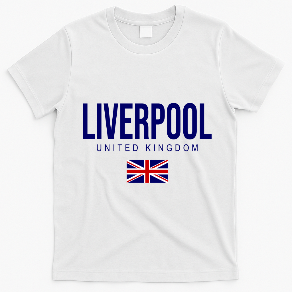 Liverpool England United Kingdom T-Shirt - White