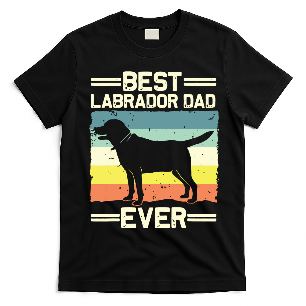 Labrador For Men Dad Black Lab Yellow Labrador Retriever T-Shirt - Black