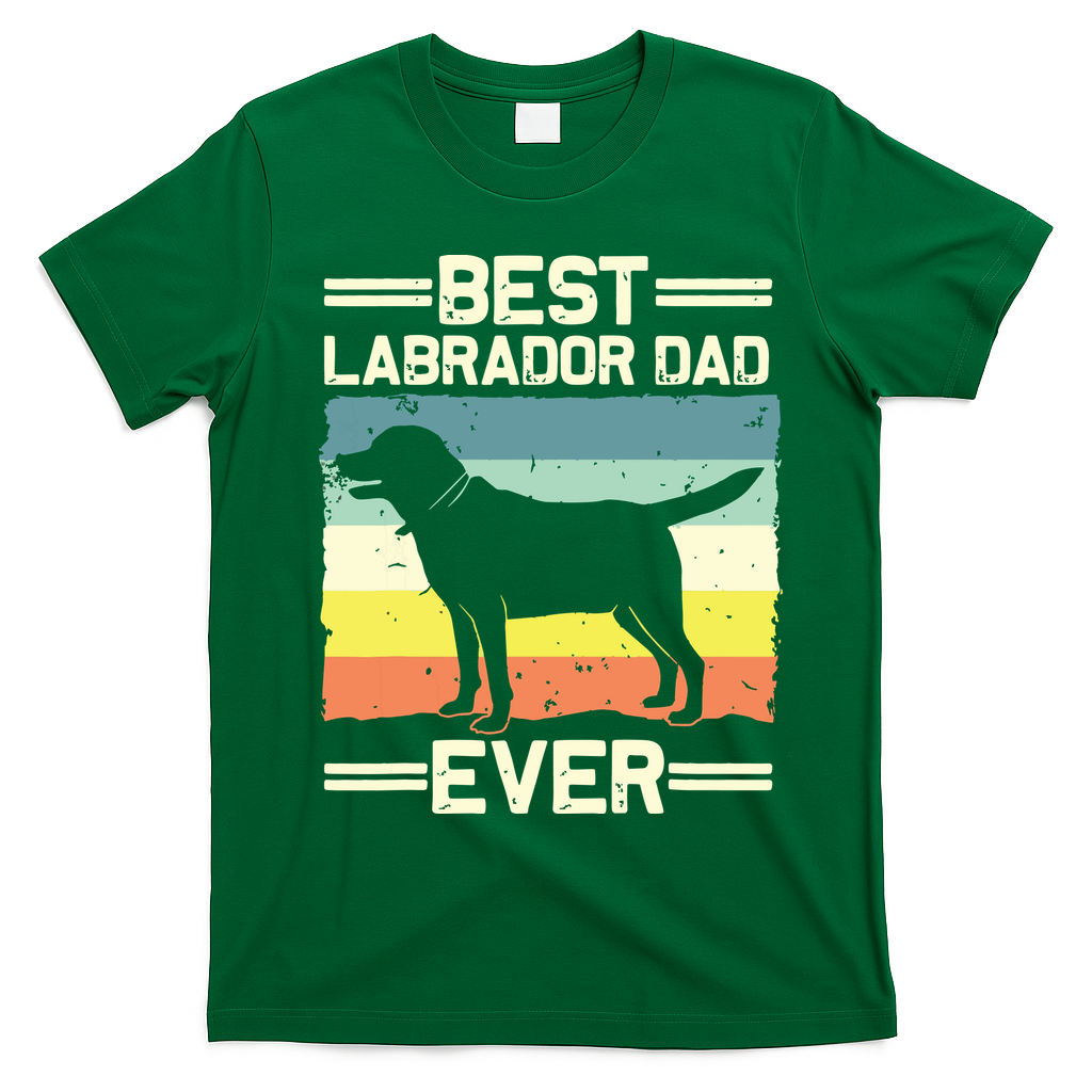 Labrador For Men Dad Black Lab Yellow Labrador Retriever T-Shirt - Irish Green
