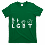LGBT Lady Liberty Guns Beer Trump Donald Trump T-Shirt - Green