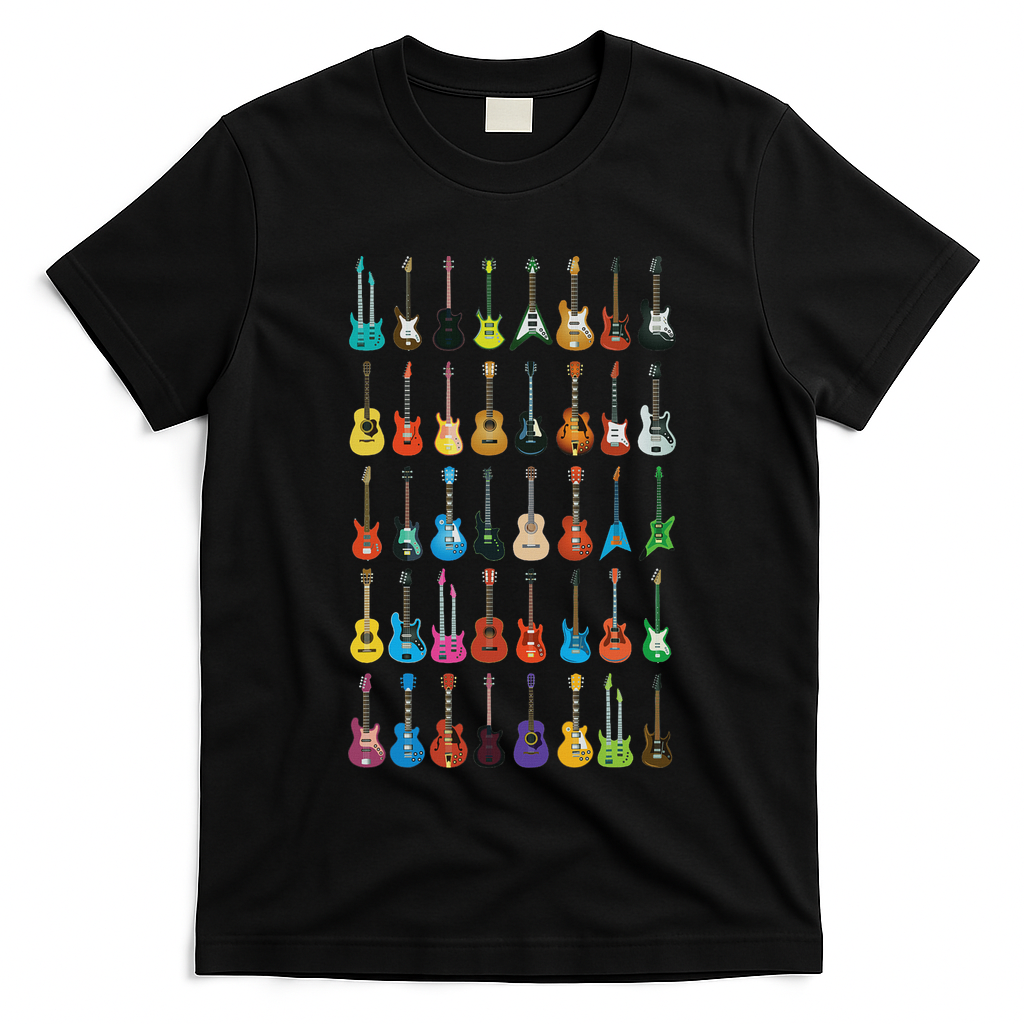 Love Guitar Different Guitars Music Lover Funny Gift T-Shirt