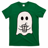 Little Ghost Ice Coffee Happy Halloween T-Shirt - Irish Green
