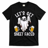 Lets Get Sheet Faced Boo Beer Halloween T-Shirt - Black