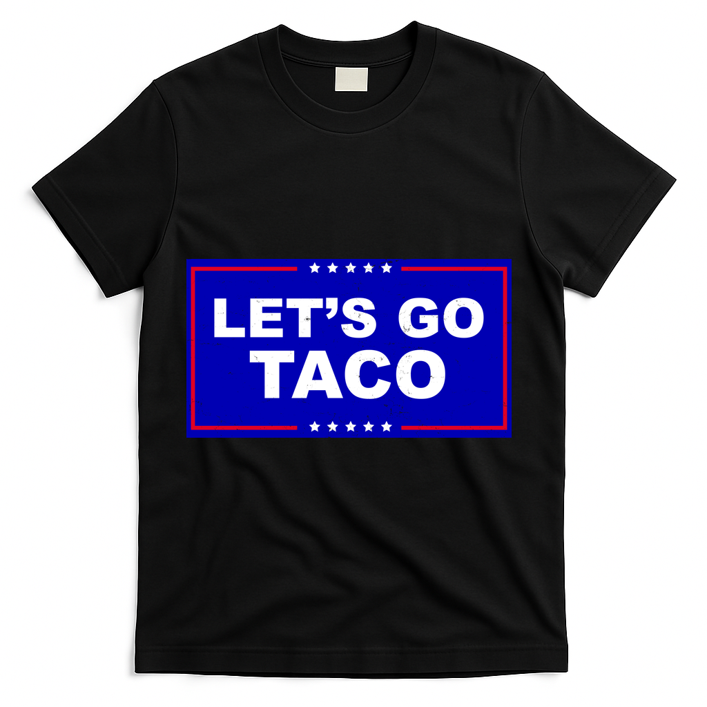 Let's Go Taco Trump Distressed T-Shirt - Black