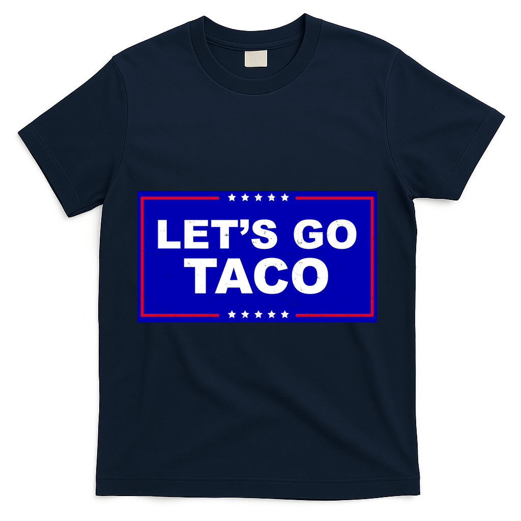 Let's Go Taco Trump Distressed T-Shirt - Navy