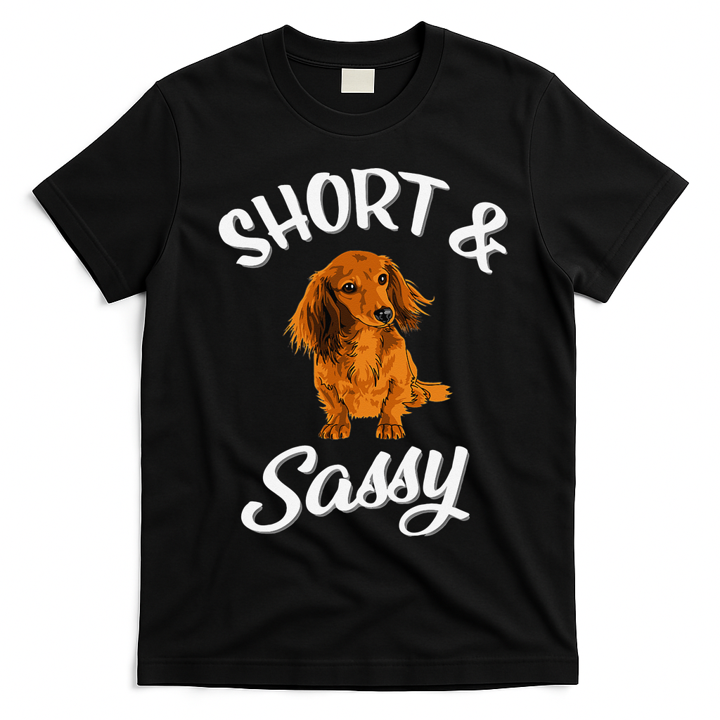 Long Haired Dachshund funny animal lovers T-Shirt - Black