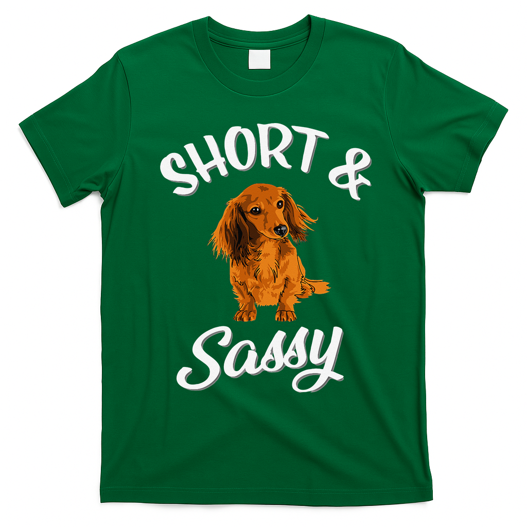 Long Haired Dachshund funny animal lovers T-Shirt - Irish Green
