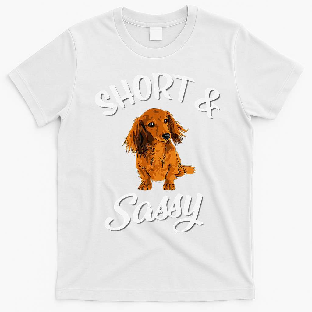 Long Haired Dachshund funny animal lovers T-Shirt - White