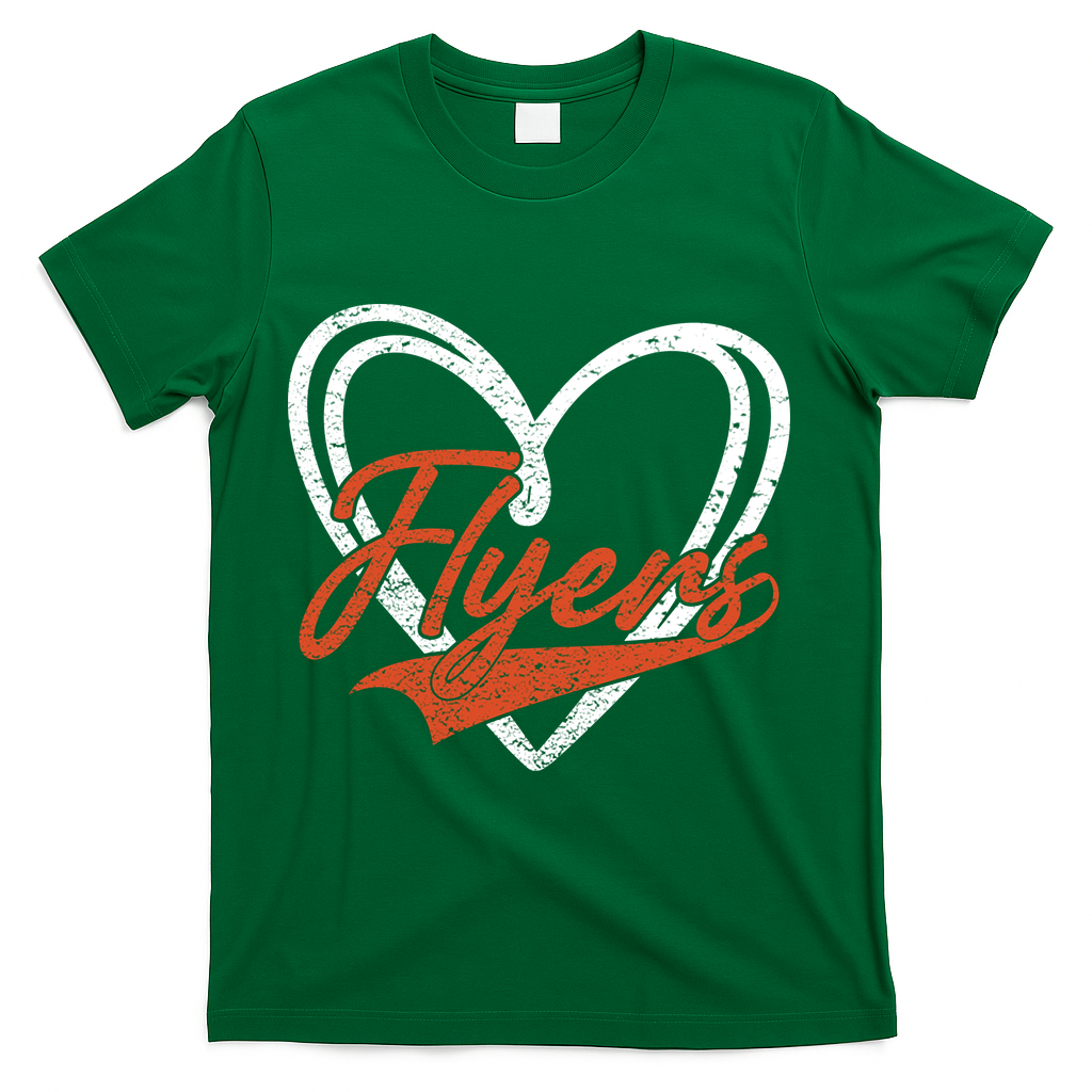 Love Heart Flyers T-Shirt - Green