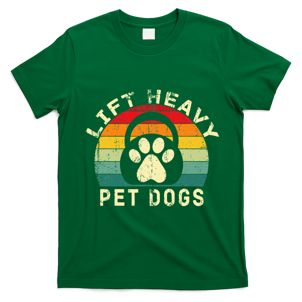 Lift Heavy Pet Dogs Gym Fitness Workout Weightlifting T-Shirt - Irish Green