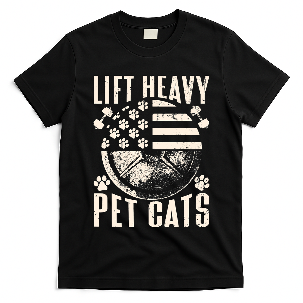 Lift Heavy Pet Cats Weightlifting Cat Weight Lifting T-Shirt