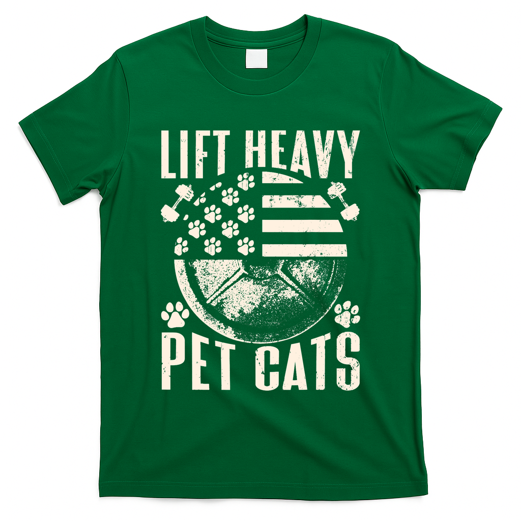 Lift Heavy Pet Cats Weightlifting Cat Weight Lifting T-Shirt