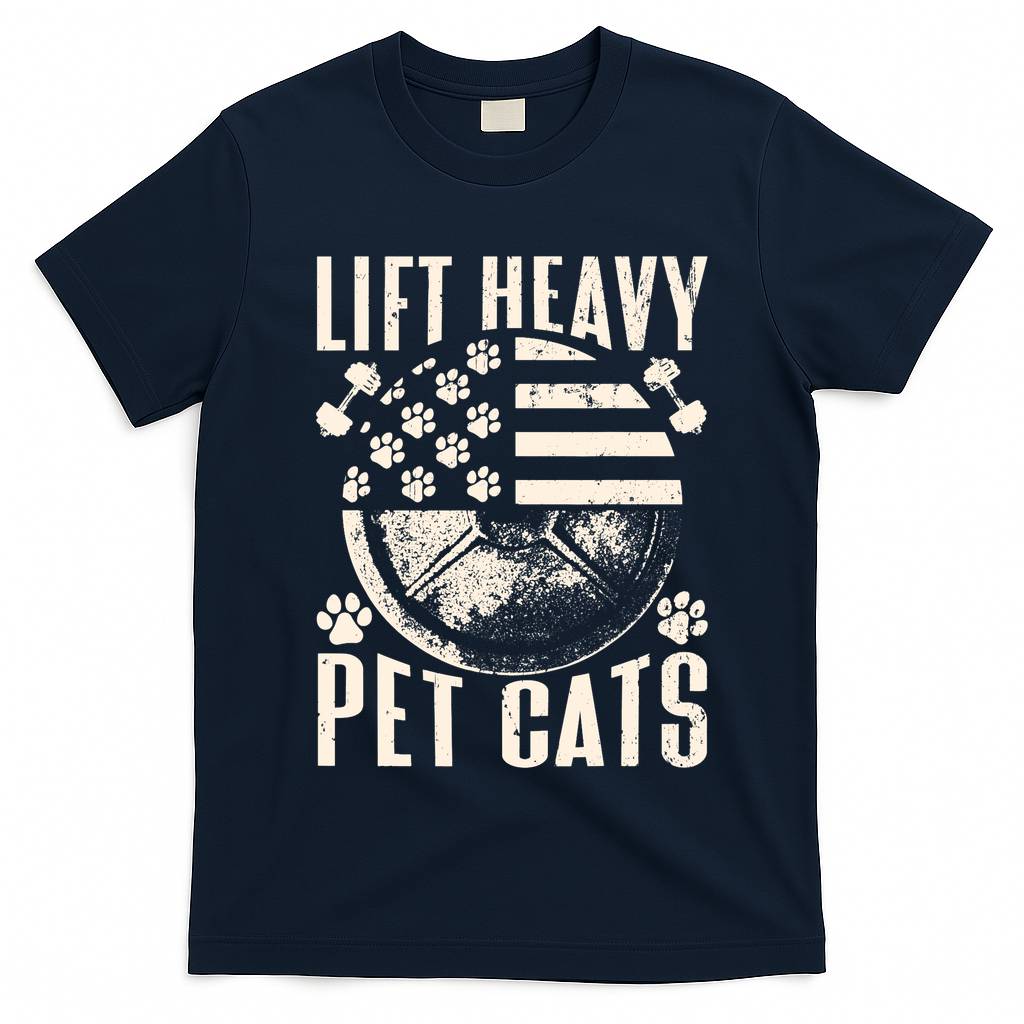 Lift Heavy Pet Cats Weightlifting Cat Weight Lifting T-Shirt