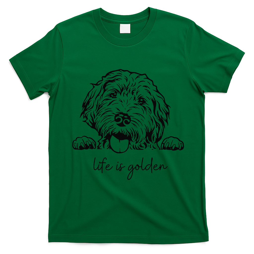 Life Is Golden Dog Mom Goldendoodle Mama Mothers Day Gift T-Shirt - Irish Green