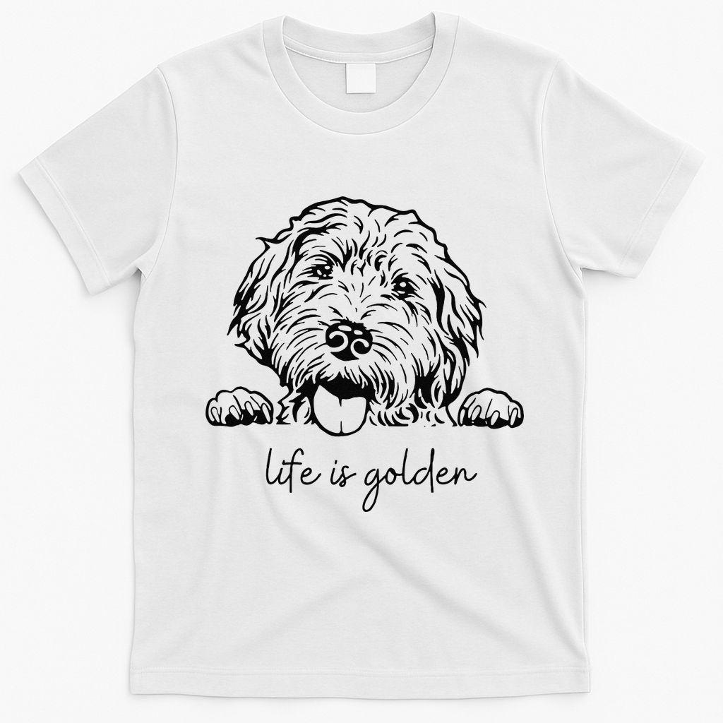 Life Is Golden Dog Mom Goldendoodle Mama Mothers Day Gift T-Shirt - White