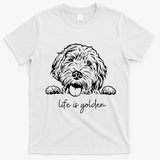 Life Is Golden Dog Mom Goldendoodle Mama Mothers Day Gift T-Shirt - White