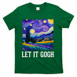 Let It Gogh Funny Art Starry Night T-Shirt - Green