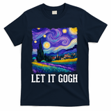 Let It Gogh Funny Art Starry Night T-Shirt - Navy
