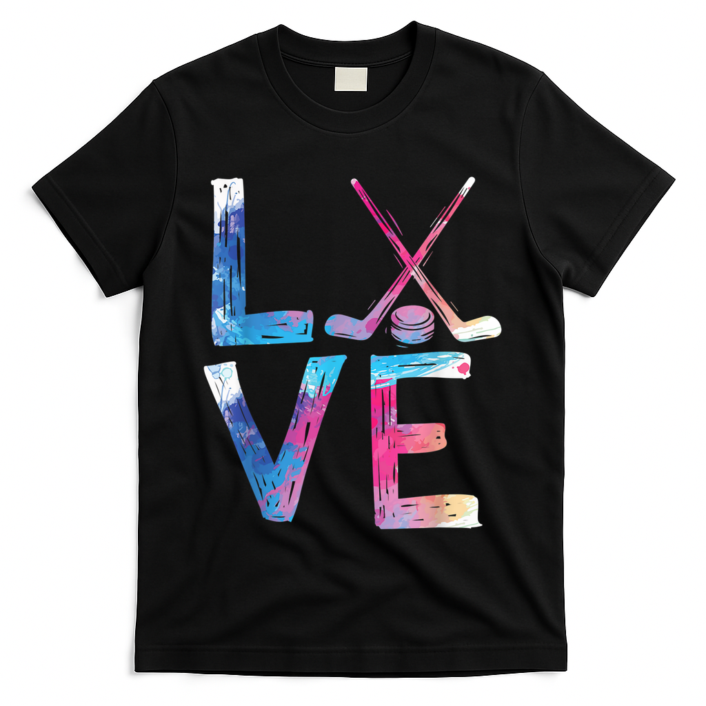Love Ice Hockey Girls Hockey Gifts Womens Ice Hockey TShirt T-Shirt