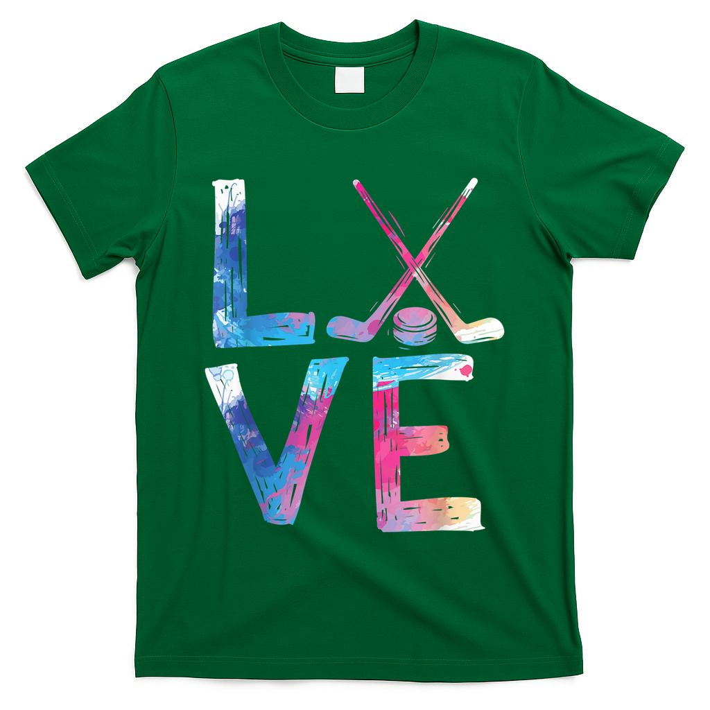 Love Ice Hockey Girls Hockey Gifts Womens Ice Hockey TShirt T-Shirt
