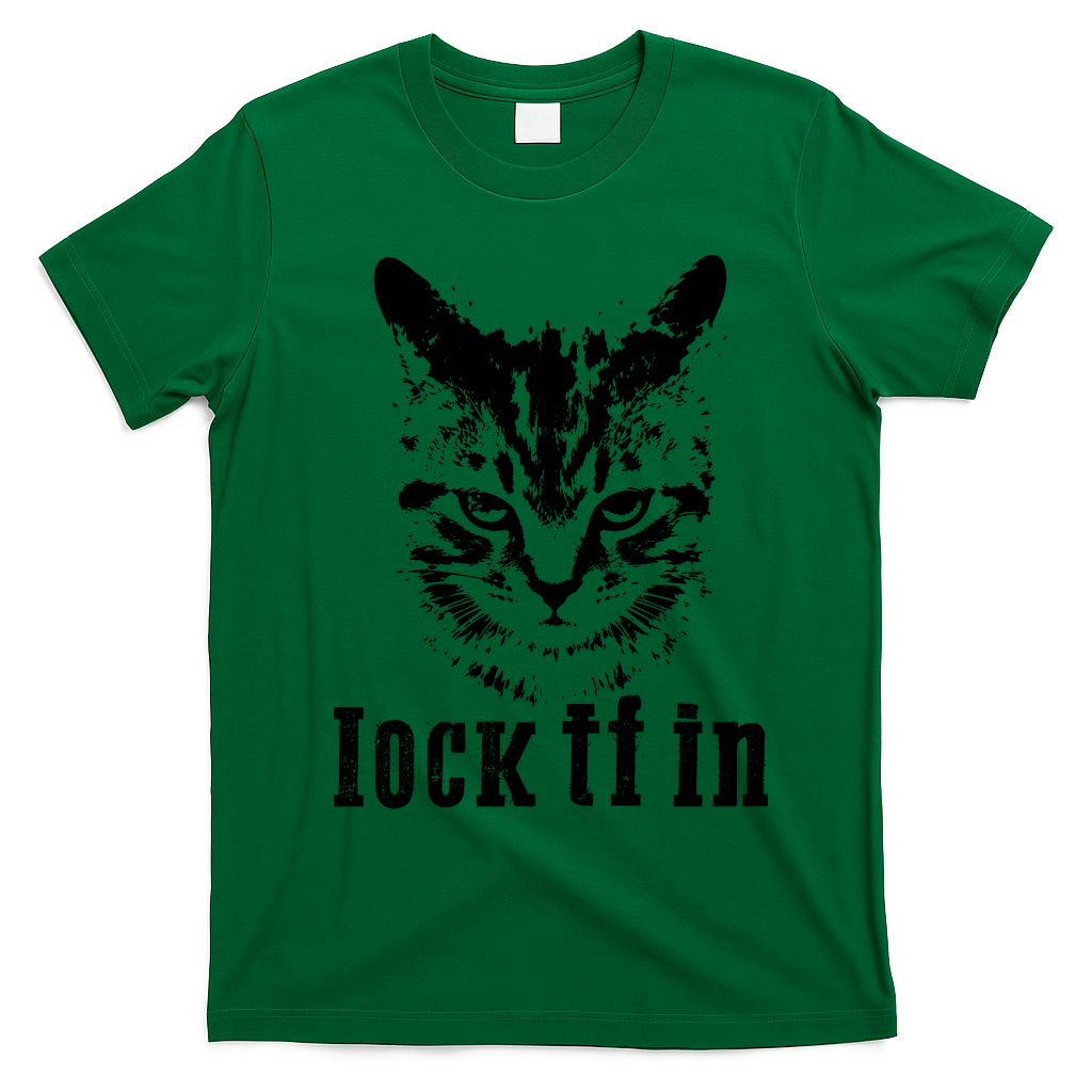 Lock It In: Fierce Cat T-Shirt - Irish Green