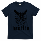 Lock It In: Fierce Cat T-Shirt - Navy Blue