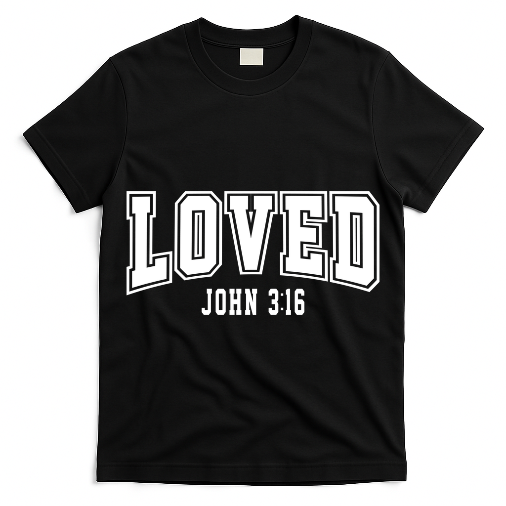 Loved John 3:16 Bible Verse Christian T-Shirt