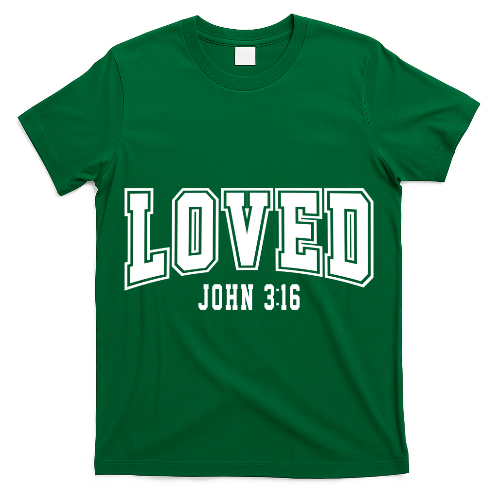 Loved John 3:16 Bible Verse Christian T-Shirt