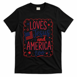 Loves Jesus And America Too T-Shirt - Black
