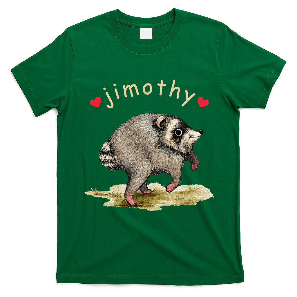 Love Jimothy Raccoon Seattle Feral Funny Trash Panda T-Shirt - Irish Green