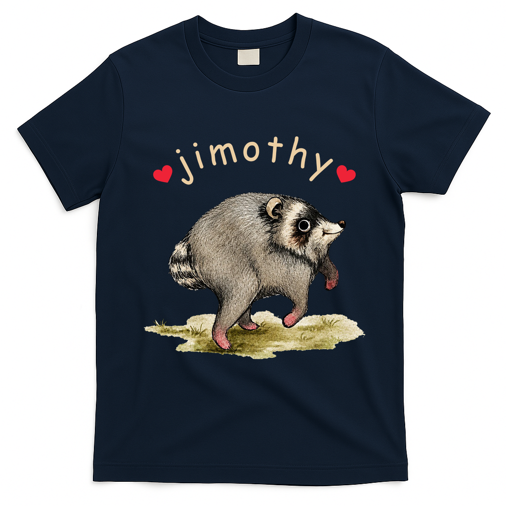 Love Jimothy Raccoon Seattle Feral Funny Trash Panda T-Shirt - Navy Blue