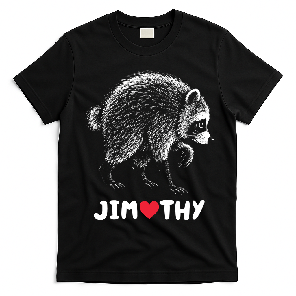 Love Jimothy Raccoon T-Shirt - Black