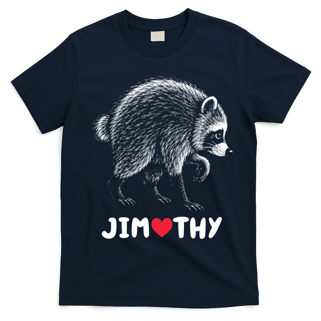 Love Jimothy Raccoon T-Shirt - Navy Blue
