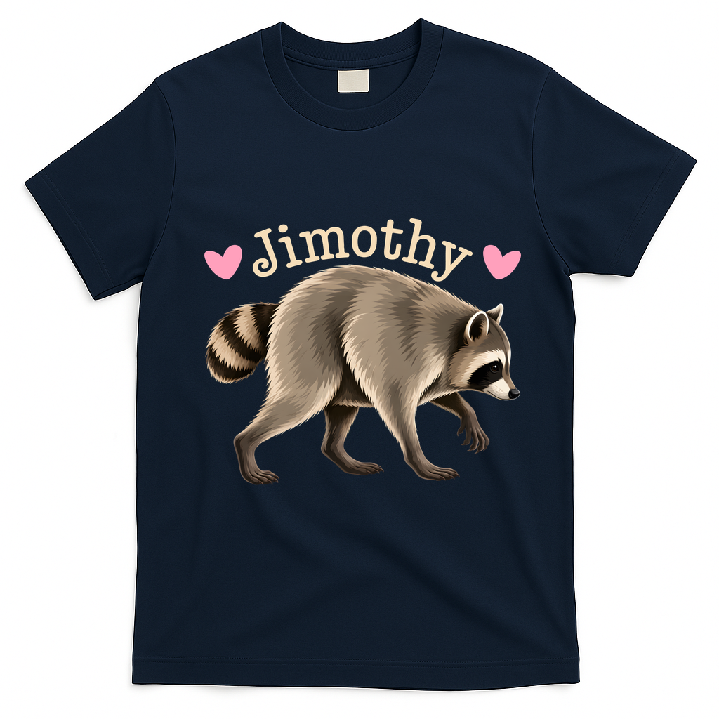 Love Jimothy The Raccoon Funny Viral Meme T-Shirt - Navy Blue